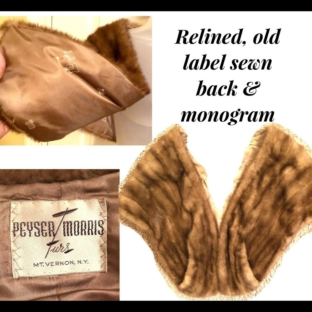 Genuine Mink Stole Pockets Shrug Newly Updated Socialite Chic Luxury Glam - Picture 6 of 15